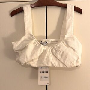 Zara White Crop Top NWT XS